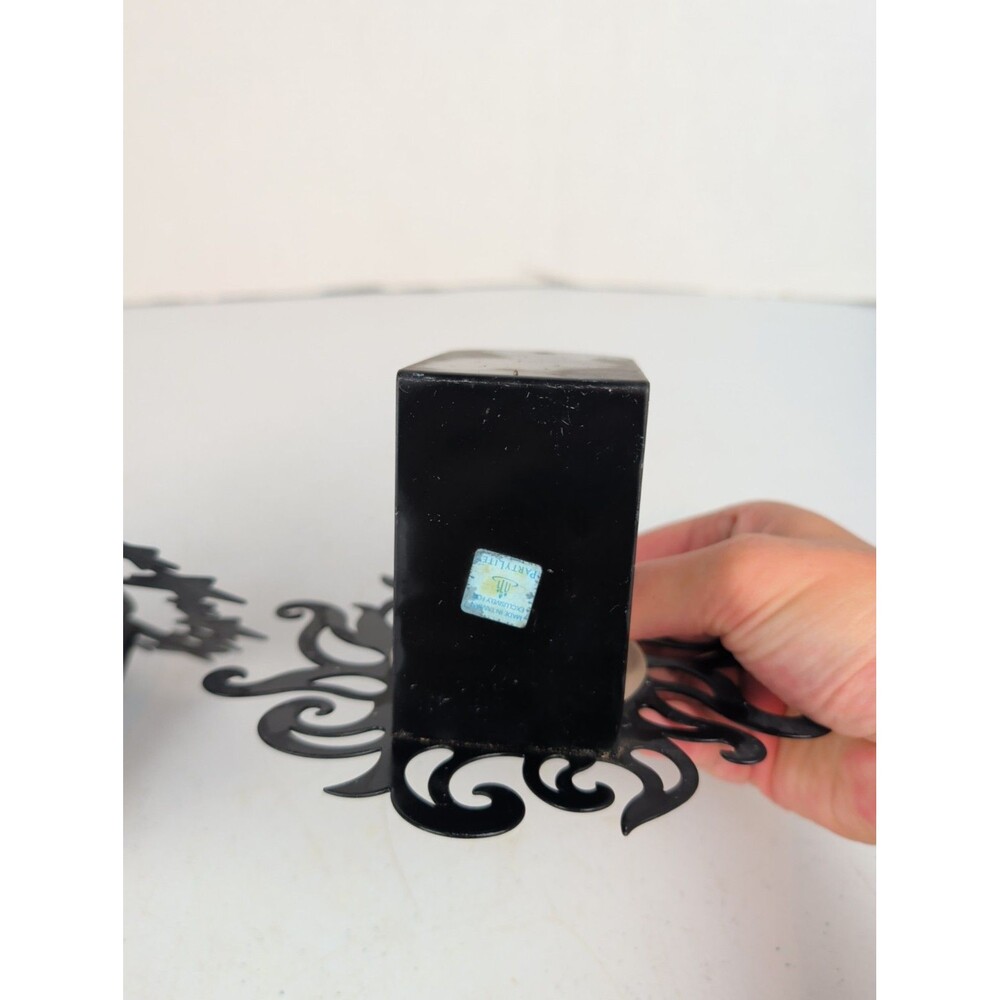 Vintage 90’s PartyLite Celestial Sun & Moon Wall Sconces-Black & Frosted Glass - Picture 5 of 6